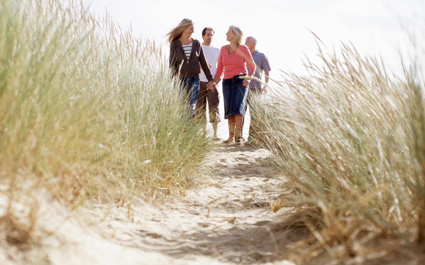 Group Walking on beach